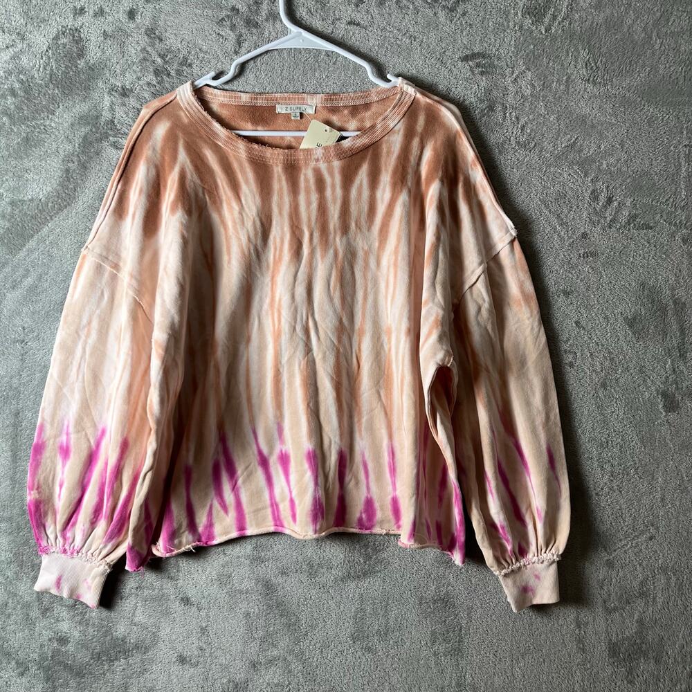 Z Supply‎ Tempest Tie Dye Cropped Pullover Sweatshirt Size Small Loungewear New